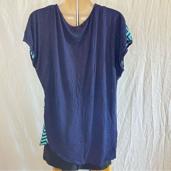 Dark & Light Blue Chevron Pattern T-shirt Tee Top ~ Women’s XL ~ Espresso Brand - Picture 5 of 9